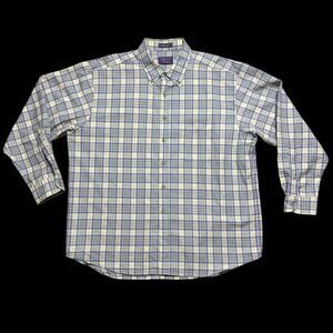 Vintage NWOT Sir Pendleton Wool Button Up Shirt Mens Plaid Periwinkle Purple XXL